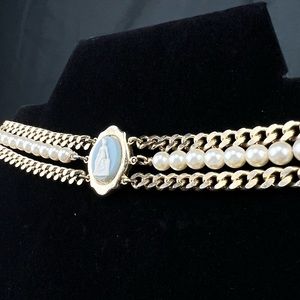 Rare Victorian Style Gold and Pearl Choker